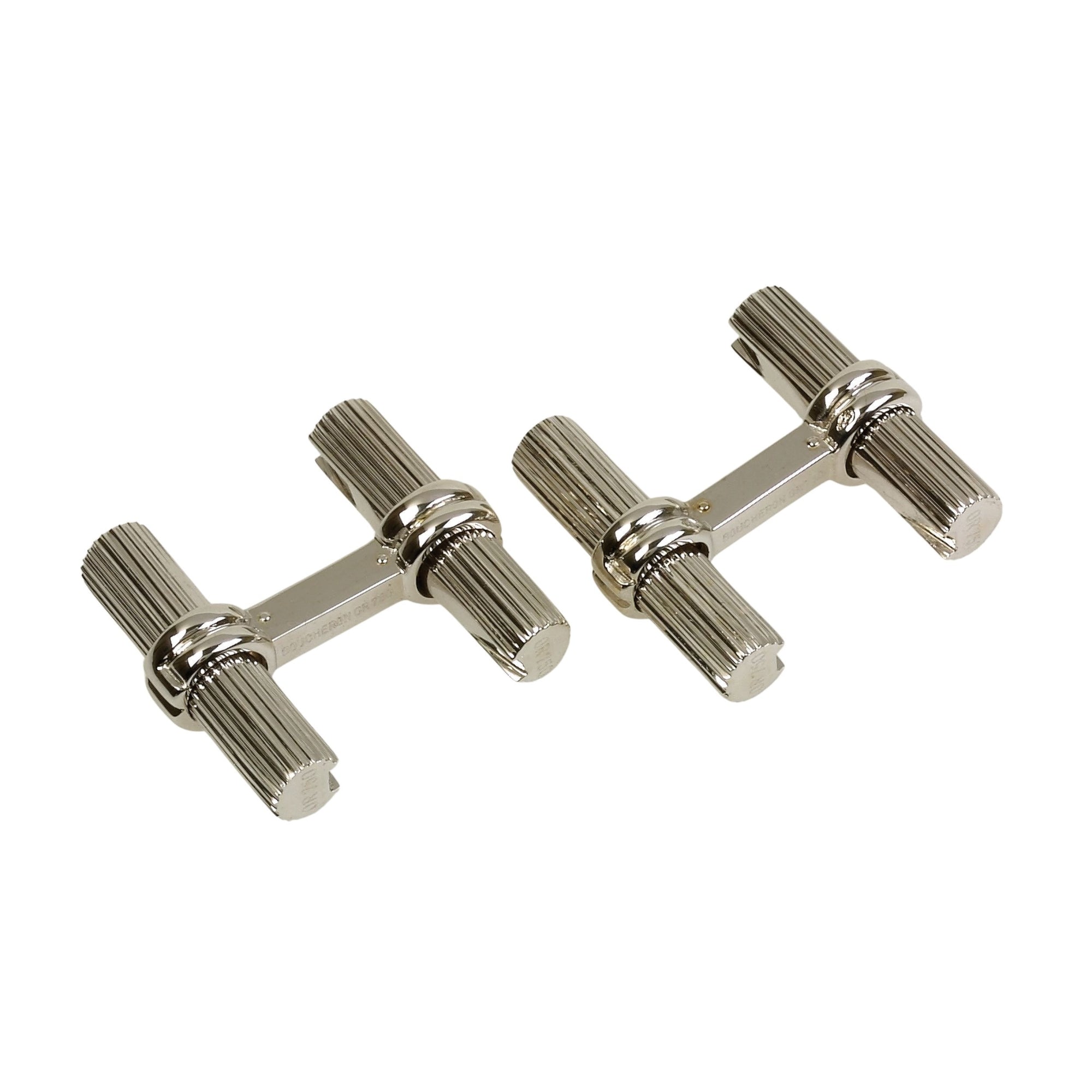 White Gold Cufflinks - White