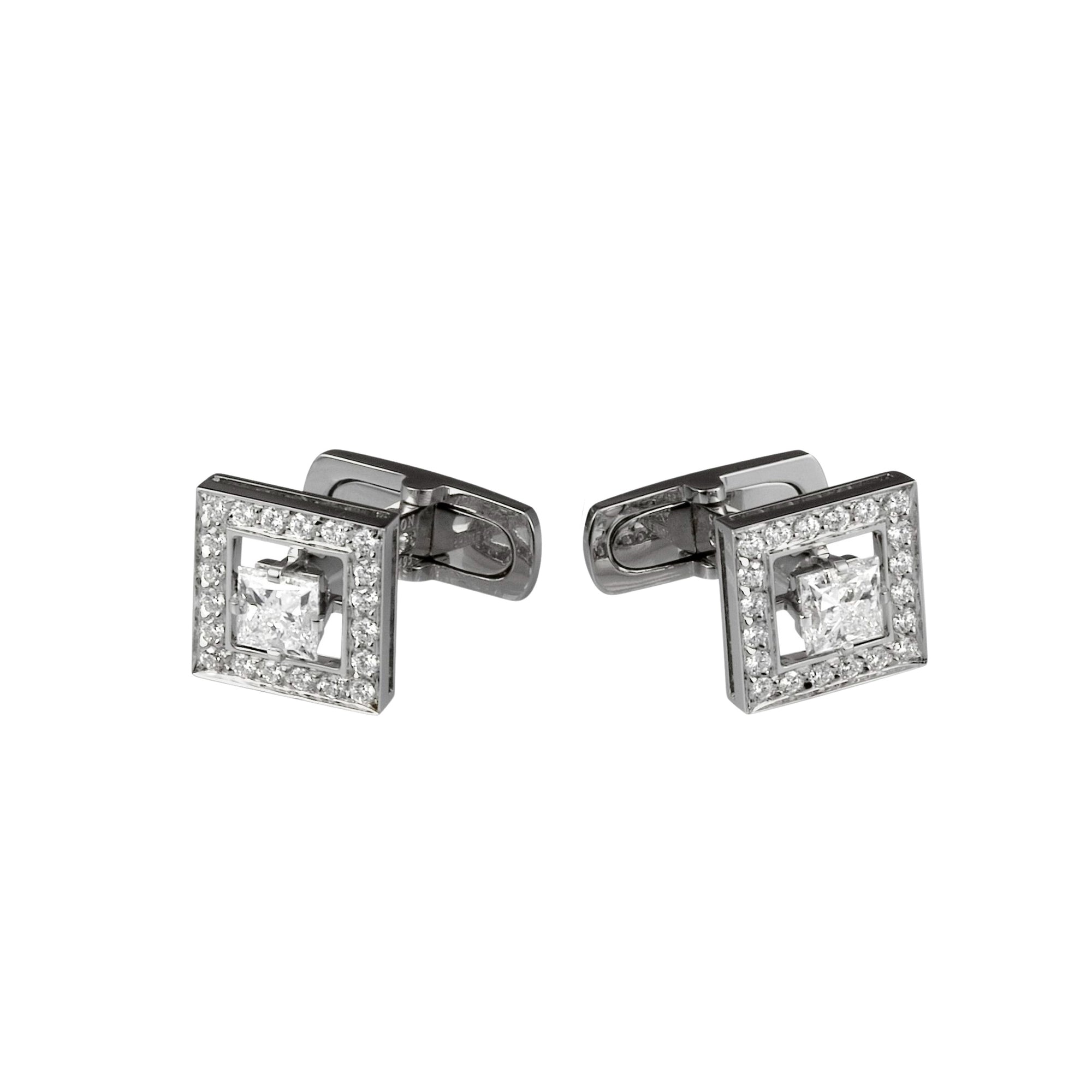 Ava white gold & diamonds 0,75 carat Cufflinks - White