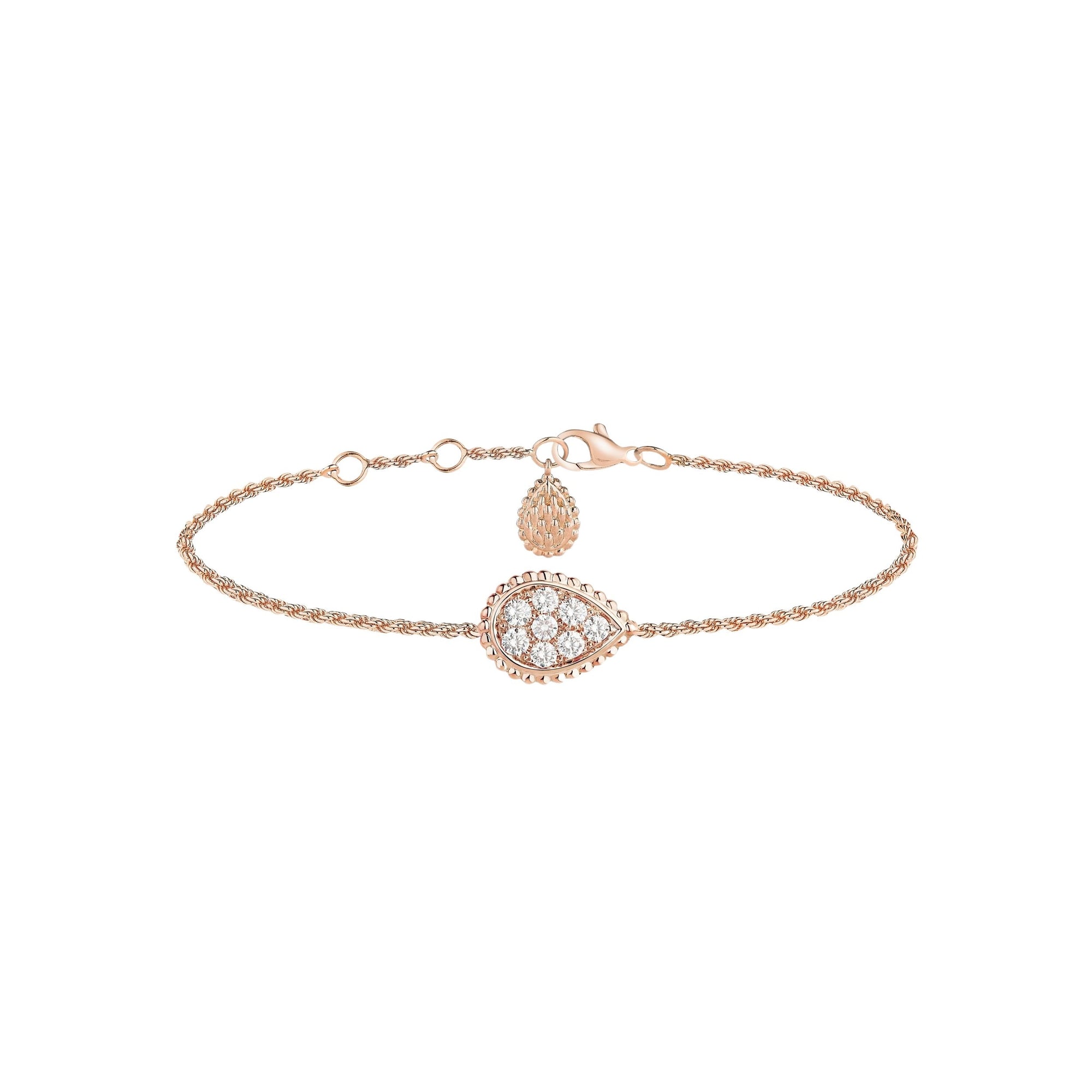 Serpent Boheme S Motif pink gold & diamonds Bracelet - Pink