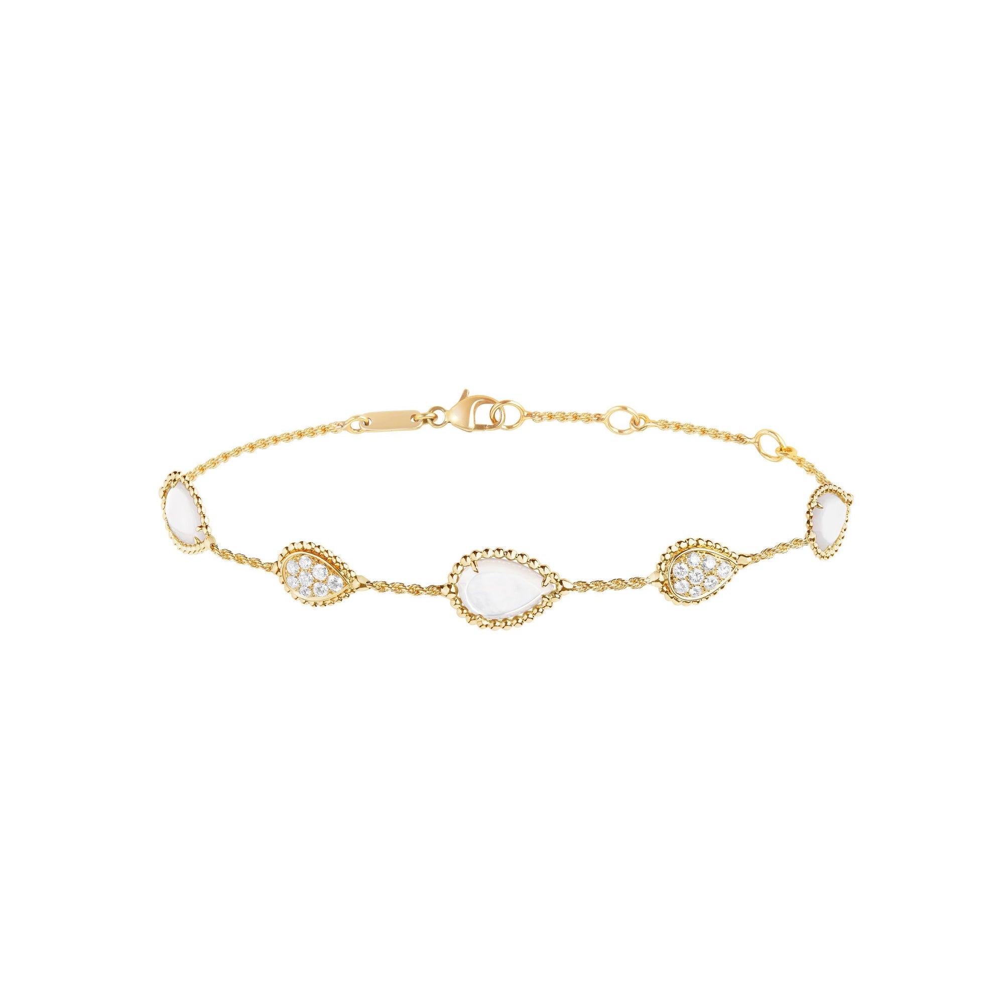 Serpent Bohème Multi-Motifs yellow gold & mother-of-pearl & diamonds Bracelet - Yellow
