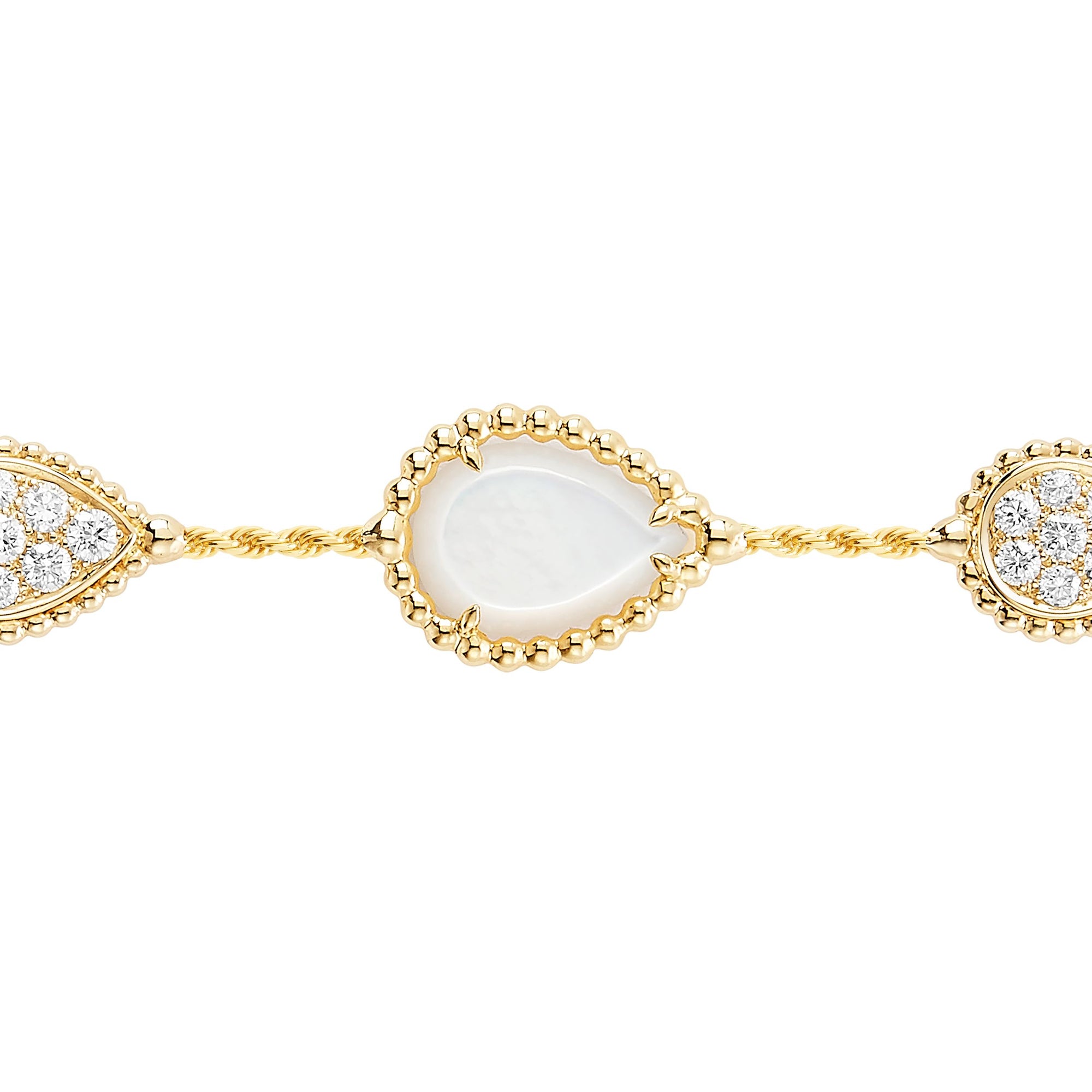 Serpent Bohème Multi-Motifs yellow gold & mother-of-pearl & diamonds Bracelet - Yellow
