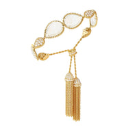 Serpent Bohème Pompon Multi-Motifs yellow gold pearl & diamonds Bracelet - Yellow