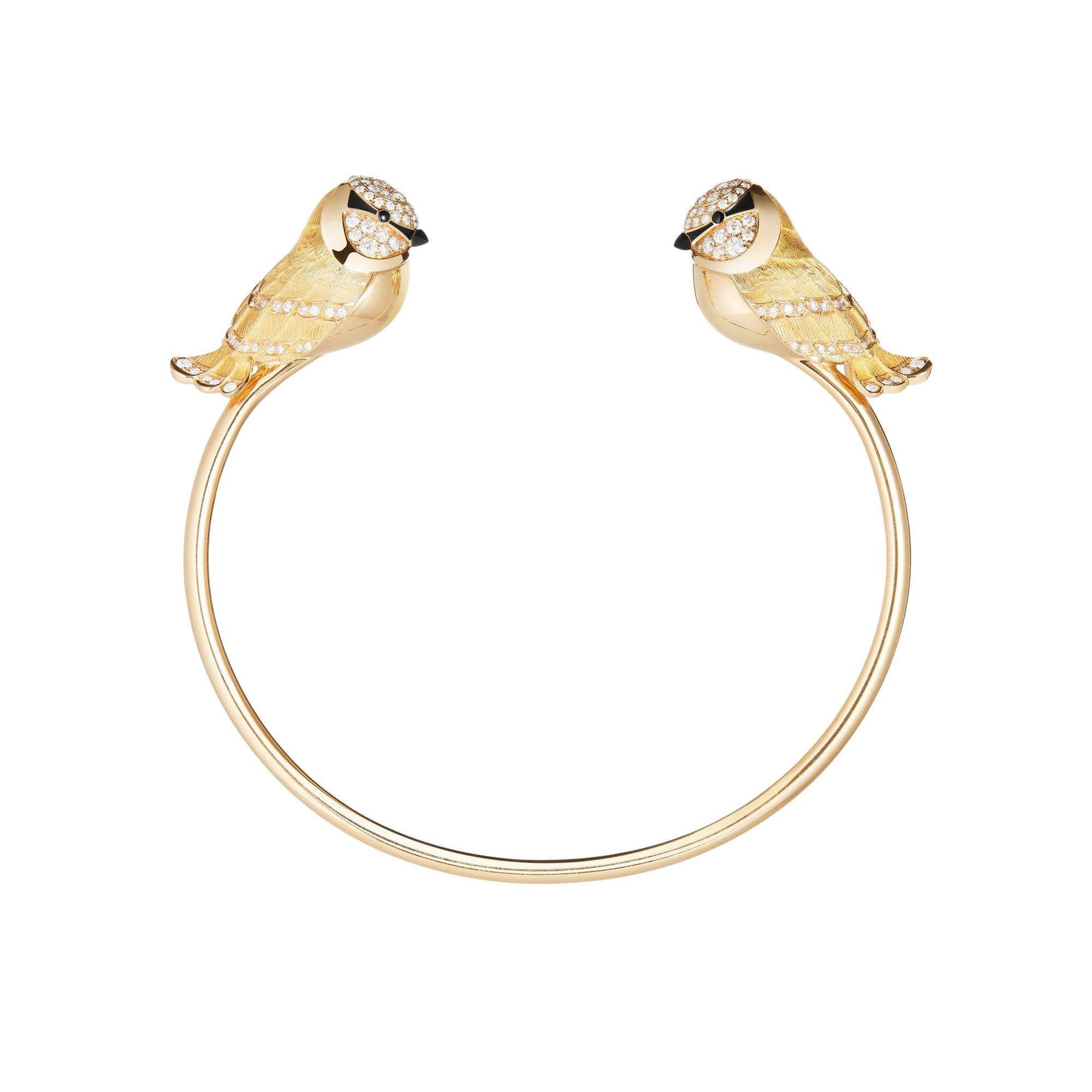 Meisa The Chickadee yellow gold diamonds onyx & black sapphires Bracelet - Yellow & Black