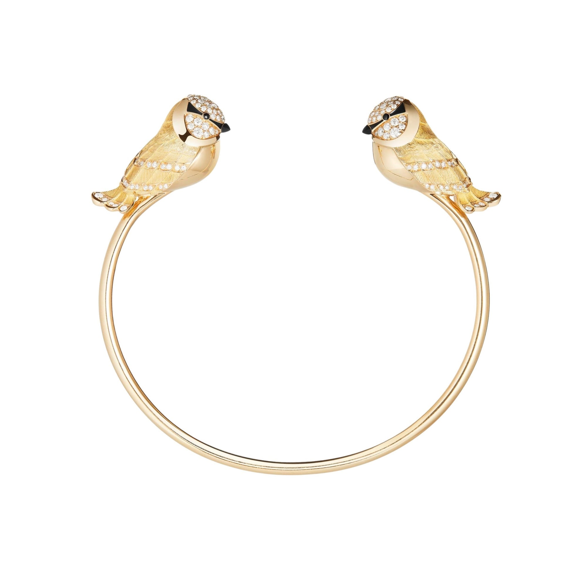Meisa The Chickadee yellow gold diamonds onyx & black sapphires Bracelet - Yellow & Black