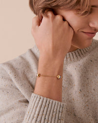 Quatre Classique 3 gold & brown round diamonds Bracelet - White & Yellow & Pink