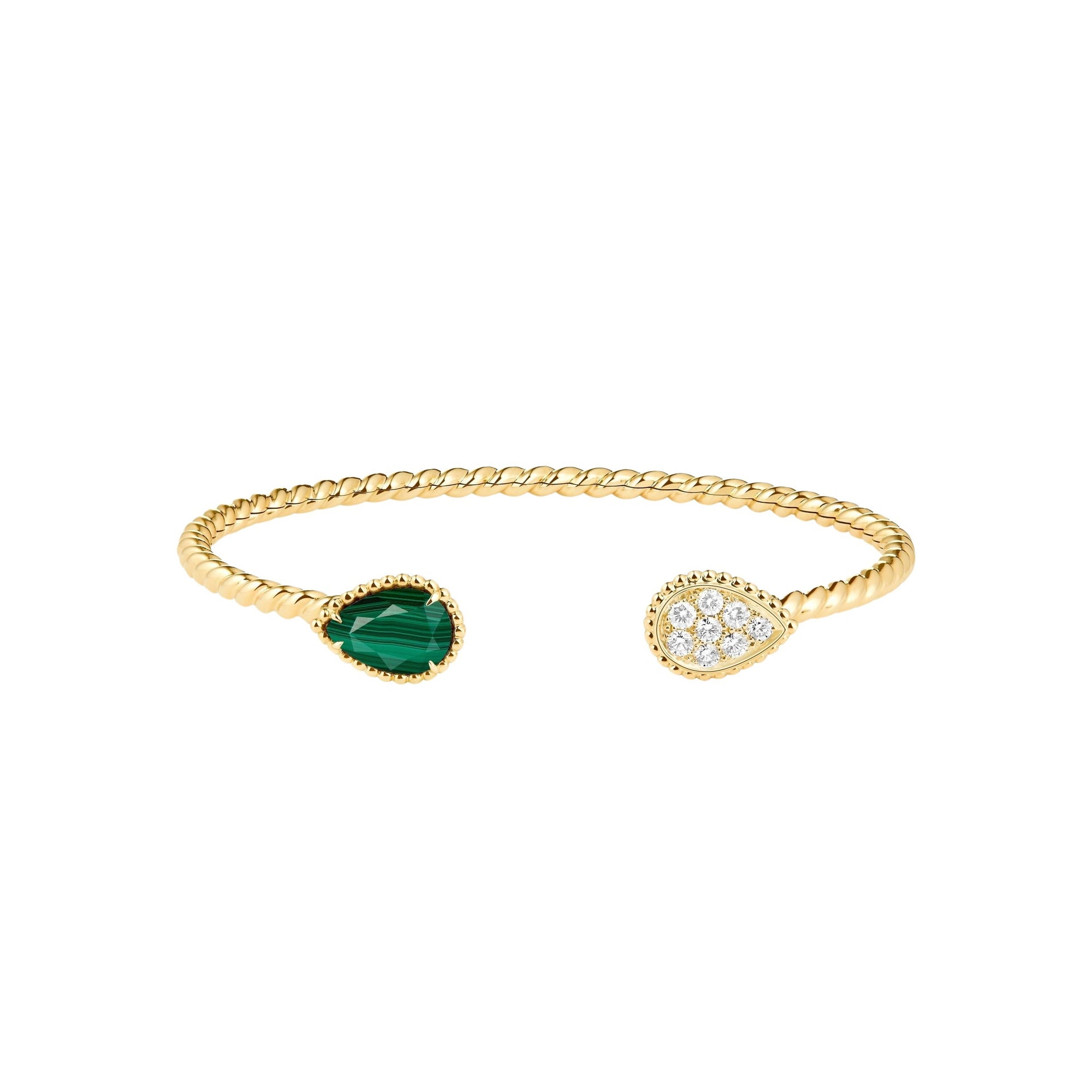 Serpent Boheme S Motifs yellow gold malachite & diamonds Bracelet - Yellow