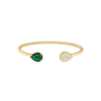 Serpent Bohème S Motifs yellow gold malachite & diamonds Bracelet - Yellow