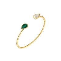 Serpent Boheme S Motifs yellow gold malachite & diamonds Bracelet - Yellow