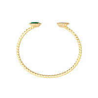 Serpent Boheme S Motifs yellow gold malachite & diamonds Bracelet - Yellow