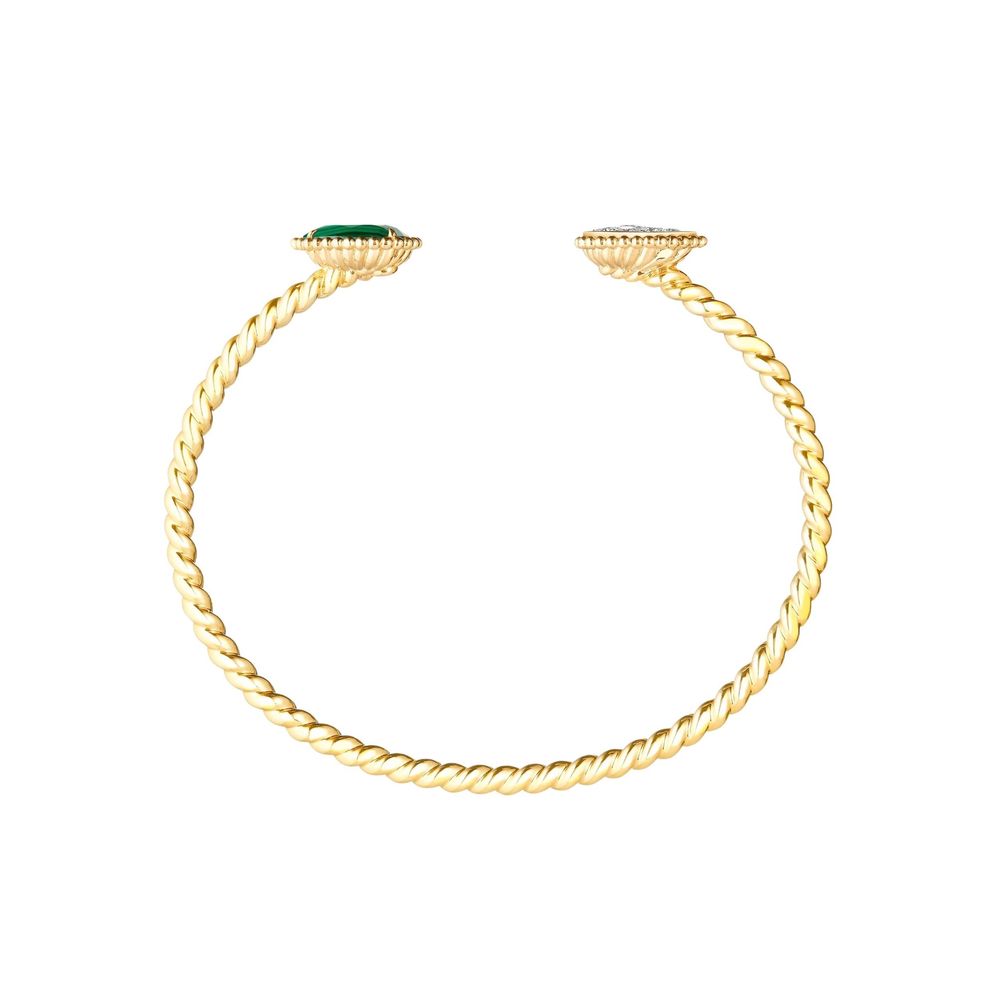 Serpent Boheme S Motifs yellow gold malachite & diamonds Bracelet - Yellow