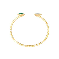 Serpent Bohème S Motifs yellow gold malachite & diamonds Bracelet - Yellow