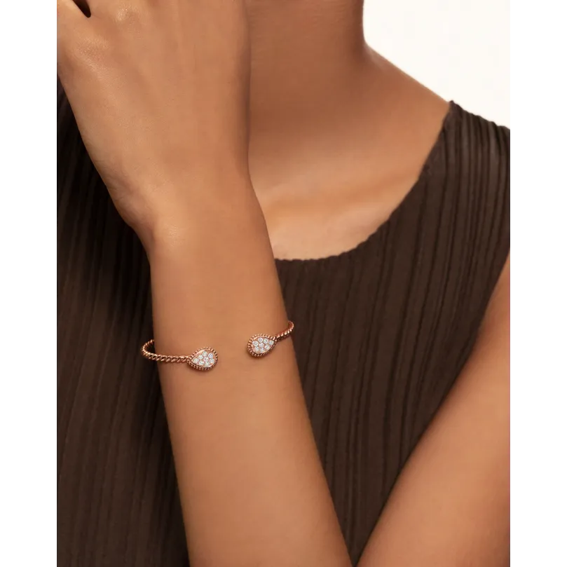 Serpent Bohème S Motifs pink gold & diamonds Bracelet - Pink