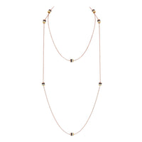 Quatre Classique 3 gold & diamonds Long Necklace - White & Yellow & Pink