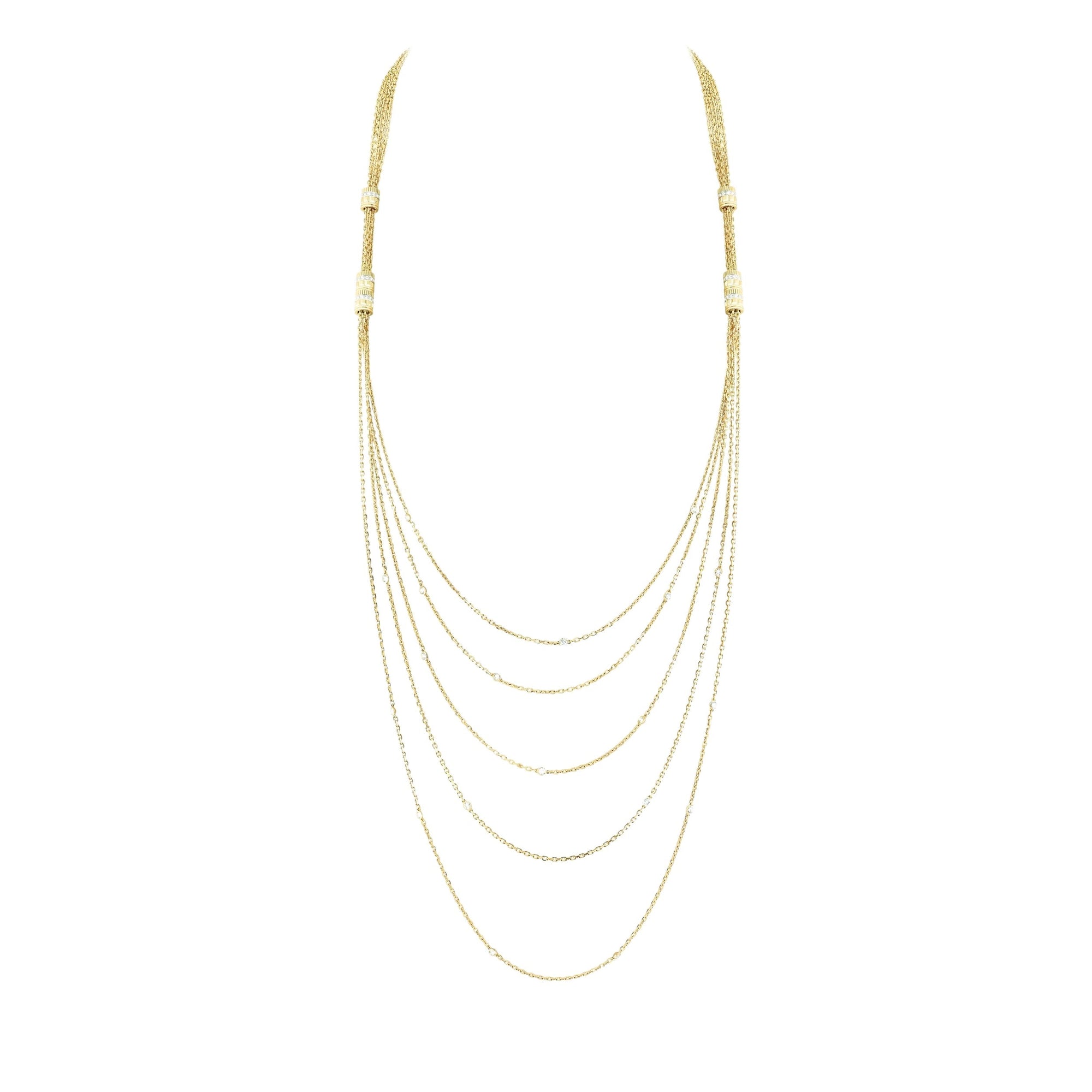 Quatre Radiant Edition yellow and white gold & diamonds Long Necklace - Yellow & White