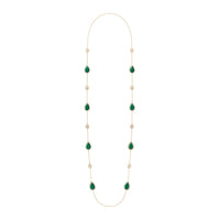 Serpent Boheme Multi-Motifs yellow gold malachite & diamonds Long Necklace - Yellow