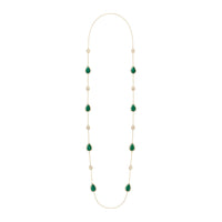 Serpent Bohème Multi-Motifs yellow gold malachite & diamonds Long Necklace - Yellow