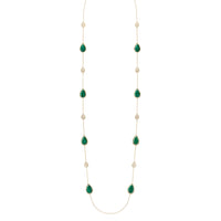 Serpent Boheme Multi-Motifs yellow gold malachite & diamonds Long Necklace - Yellow