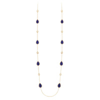 Serpent Boheme Multi-Motifs yellow gold lapis lazuli & diamonds Long Necklace - Yellow