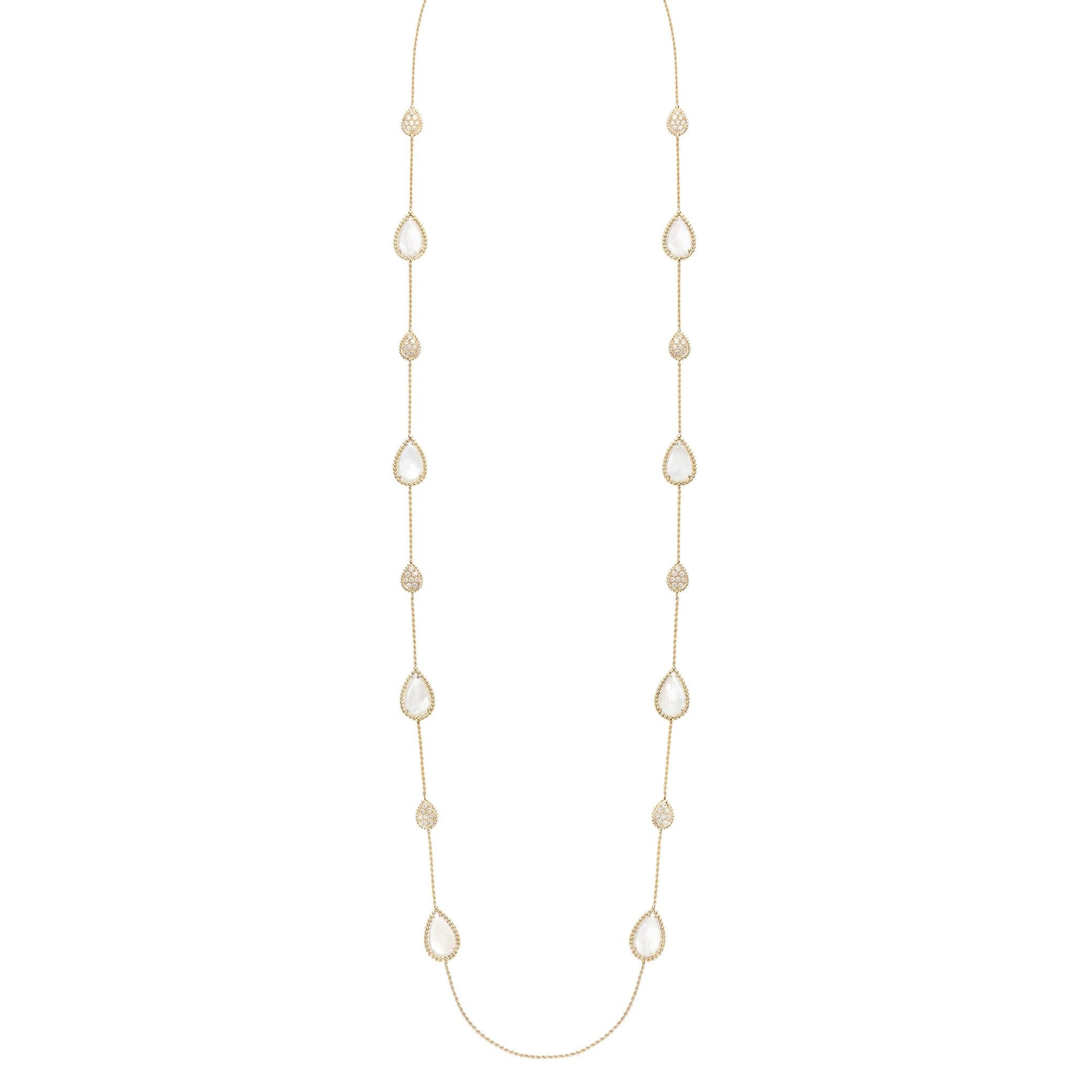 Serpent Boheme Multi-Motifs yellow gold pearl & diamonds Long Necklace - Yellow