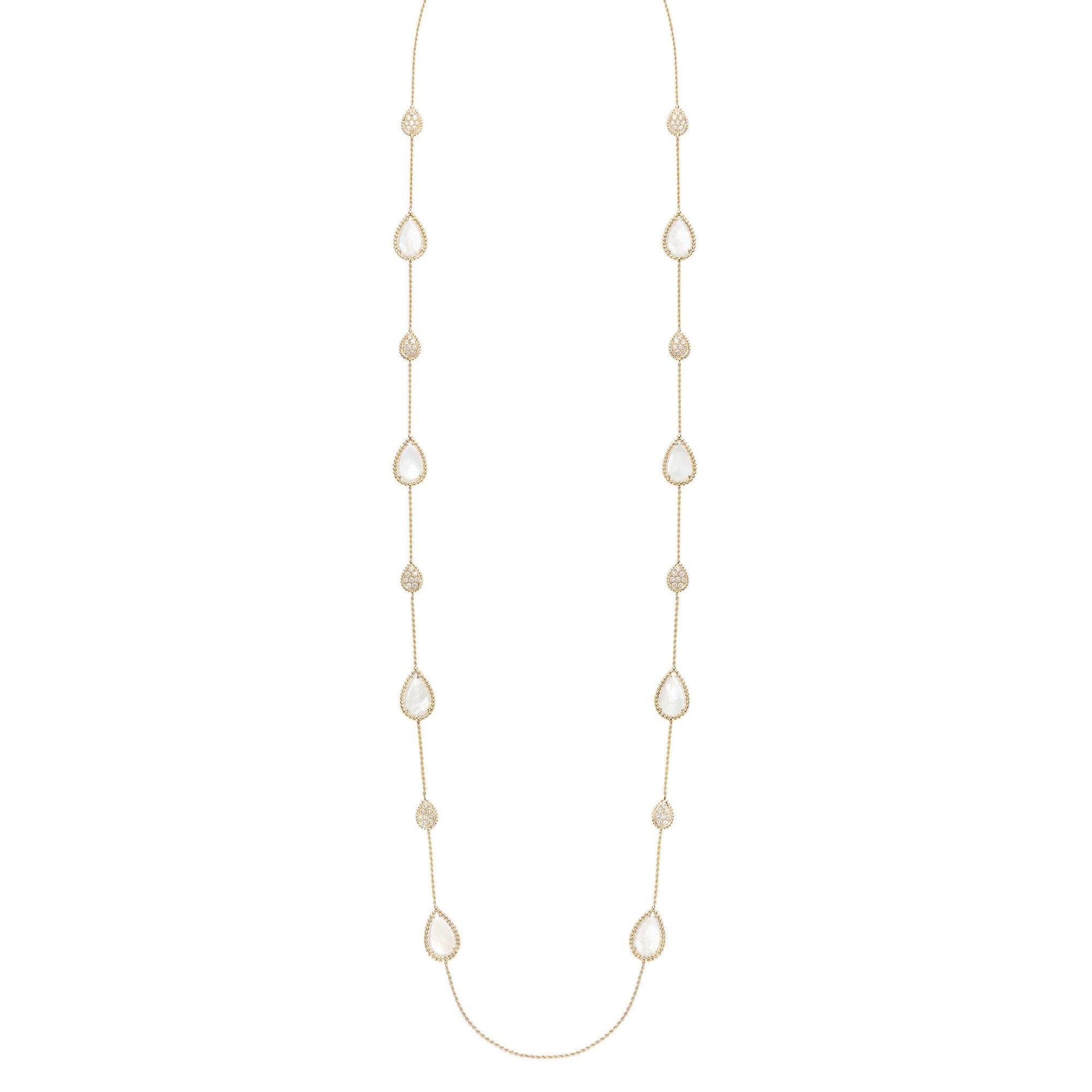 Serpent Bohème Multi-Motifs yellow gold pearl & diamonds Long Necklace - Yellow
