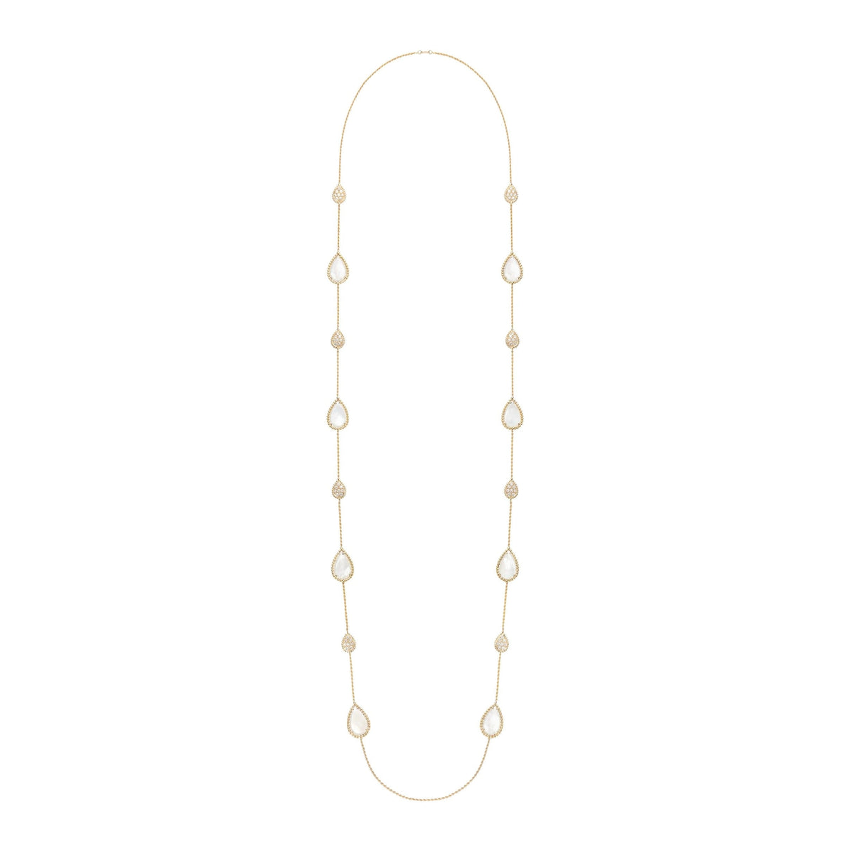 Serpent Bohème Multi-Motifs yellow gold pearl & diamonds Long Necklace - Yellow