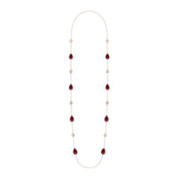 Serpent Bohème Multi-Motifs pink gold rhodolite garnet & diamonds Long Necklace - Yellow