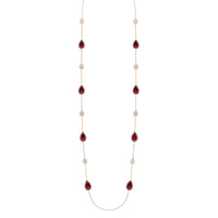 Serpent Boheme Multi-Motifs pink gold rhodolite garnet & diamonds Long Necklace - Yellow