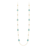Serpent Boheme Multi-Motifs yellow gold turquoise & diamonds Long Necklace - Yellow