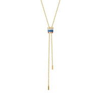 Mini Quatre Blue Edition Tie Necklace - White & Yellow & Pink