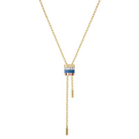 Mini Quatre Blue Edition Tie Necklace - White & Yellow & Pink