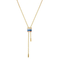 Mini Quatre Blue Edition Tie Necklace - White & Yellow & Pink