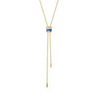 Mini Quatre Blue Edition Tie Necklace - White & Yellow & Pink
