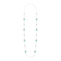 Serpent Bohème Multi-Motifs white gold & aquaprase diamonds Long Necklace - White