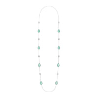 Serpent Bohème Multi-Motifs white gold & aquaprase diamonds Long Necklace - White