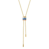 Small Quatre Blue Edition Tie Necklace - Yellow & Blue