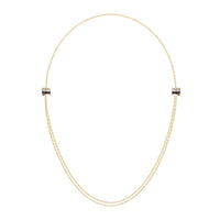 Quatre Classique 3 gold & brown round diamonds Necklace - White & Yellow & Pink
