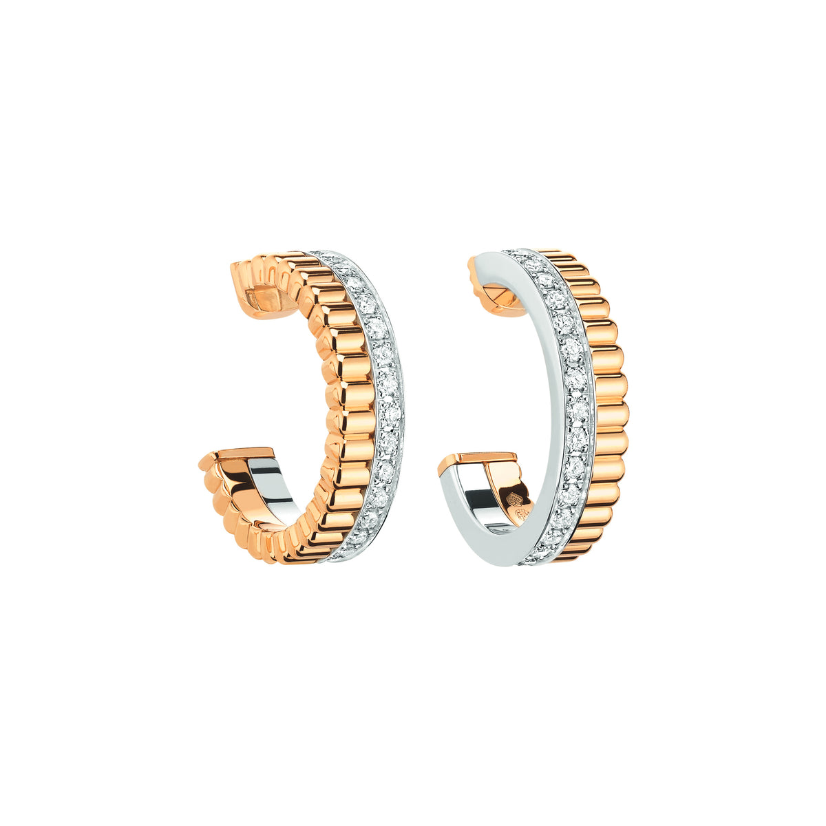 Quatre radiant edition white & yellow gold Hoops - White & Yellow gold