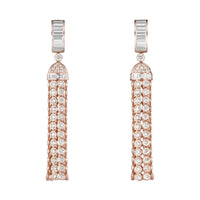 Pompon pink gold & diamonds Pendant Earrings - Pink