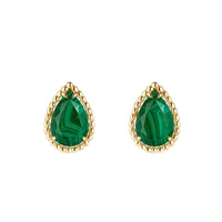 Serpent Bohème S Motifs yellow gold & malachite Stud Earrings - Yellow
