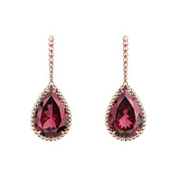 Serpent Boheme L Motifs pink gold & rhodolite garnet Sleepers - Pink