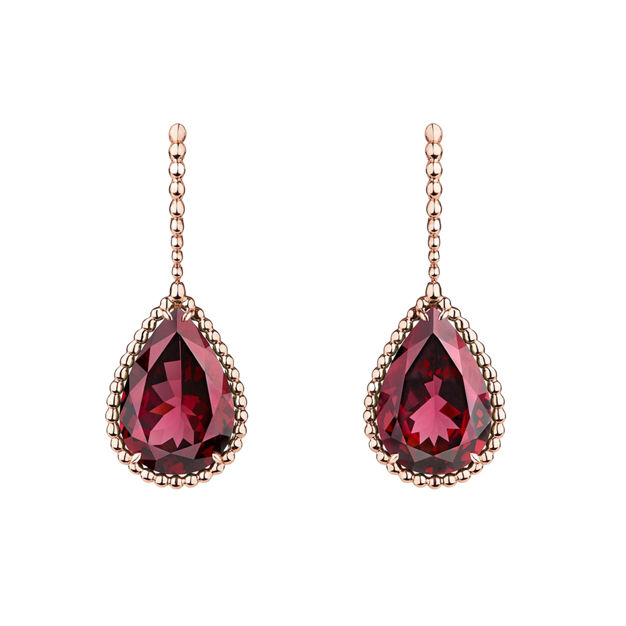 Serpent Boheme L Motifs pink gold & rhodolite garnet Sleepers - Pink