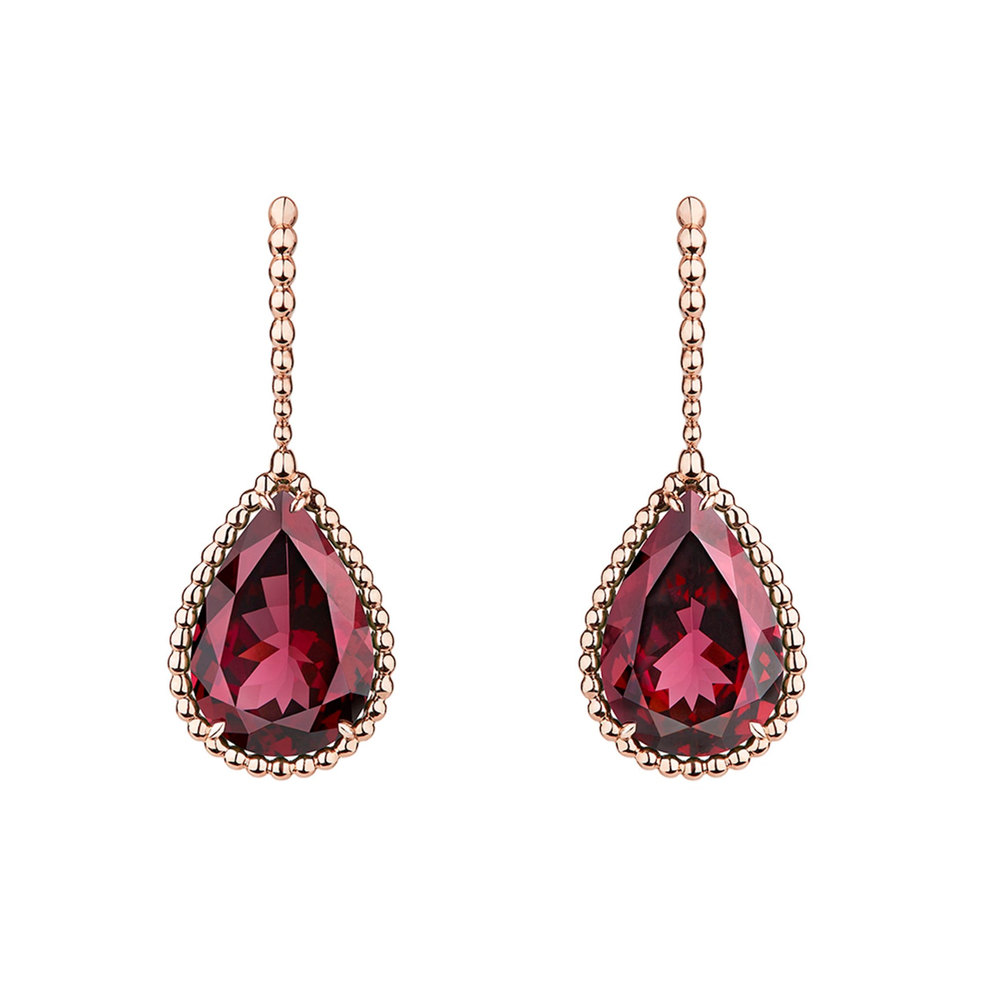 Serpent Bohème pink gold & rhodolite garnet Sleepers - Pink