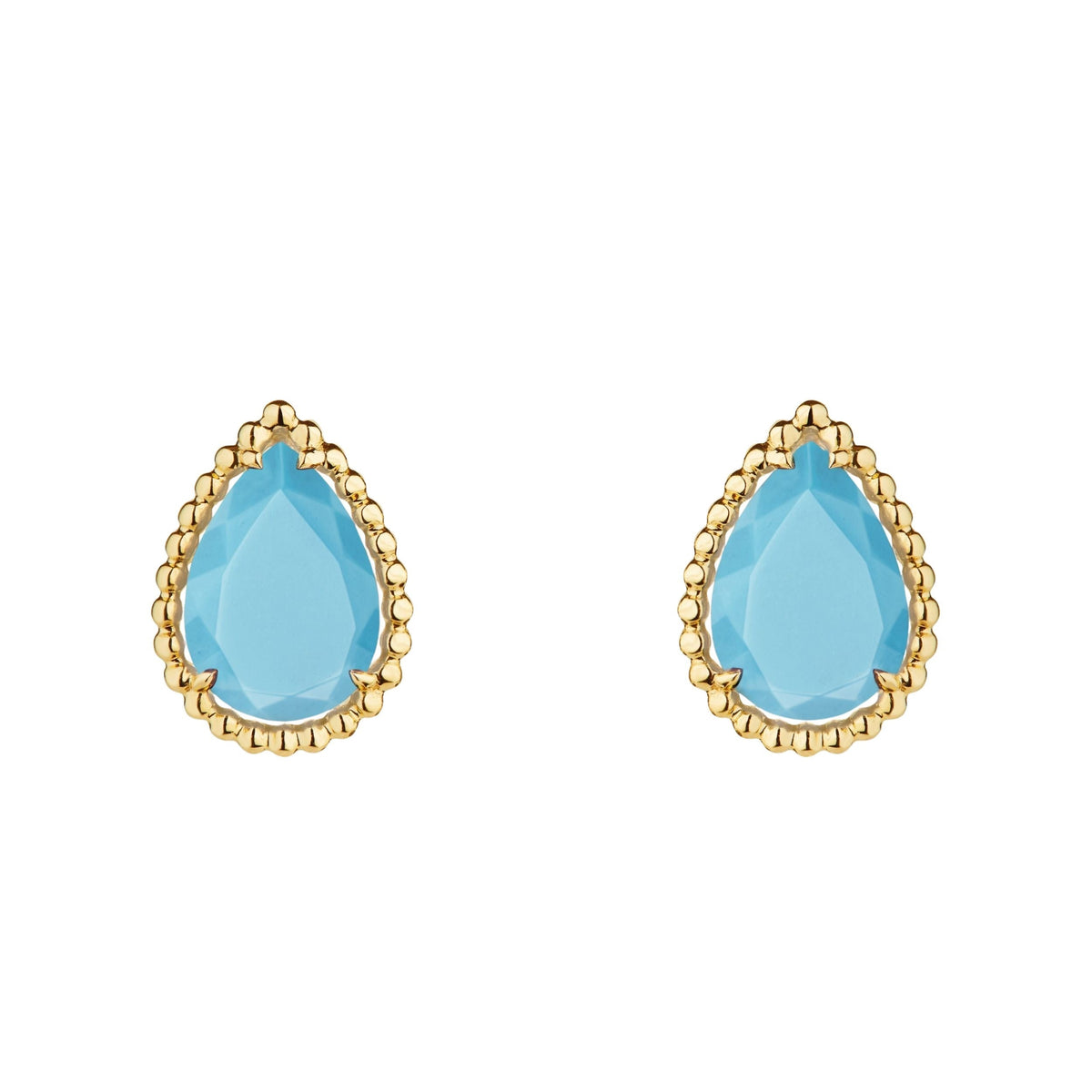 Serpent Boheme S Motifs yellow gold & turquoise Stud Earrings - Yellow