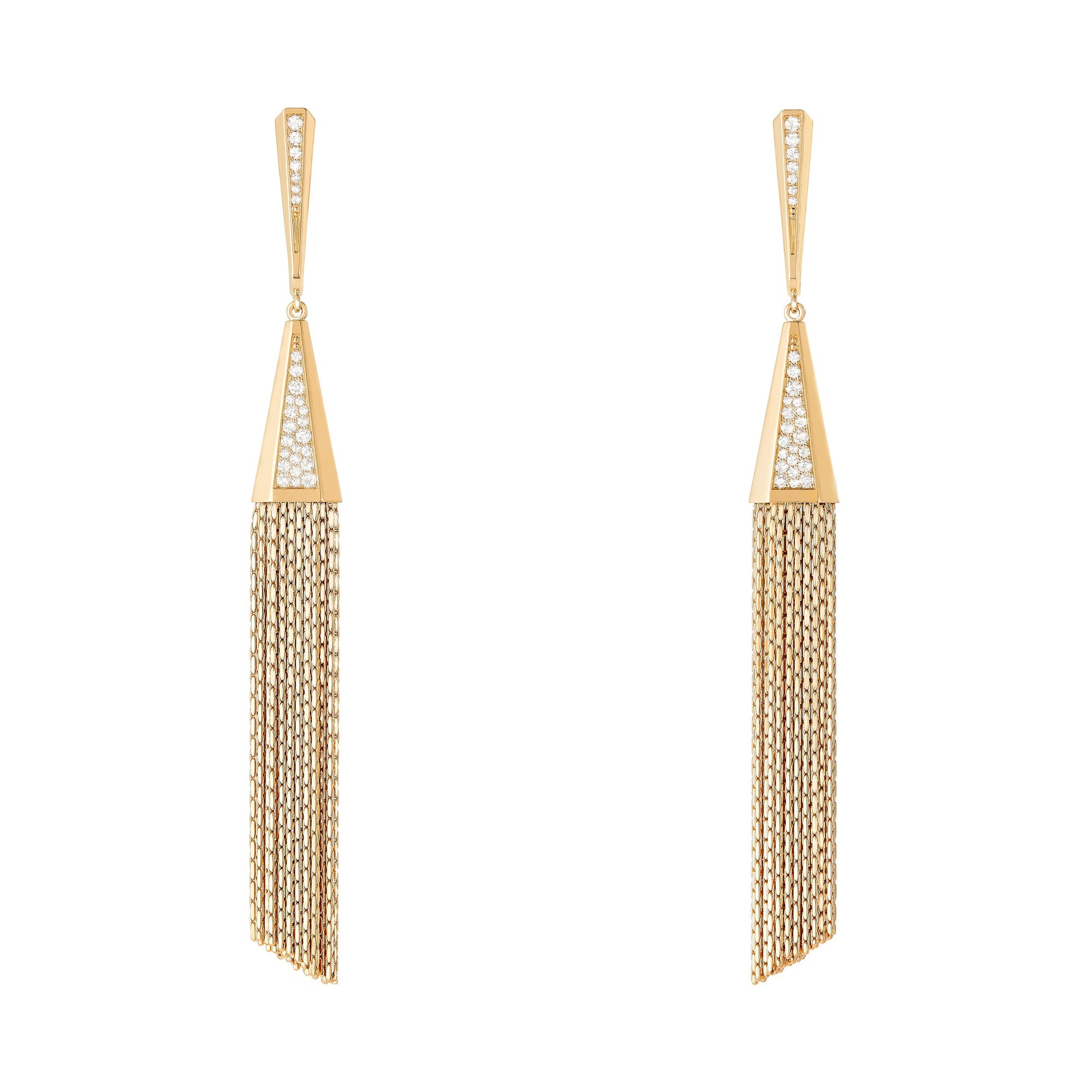 Delilah yellow gold & diamonds Pendant Earrings - Yellow