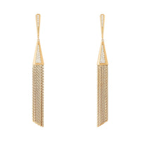 Delilah yellow gold & diamonds Pendant Earrings - Yellow