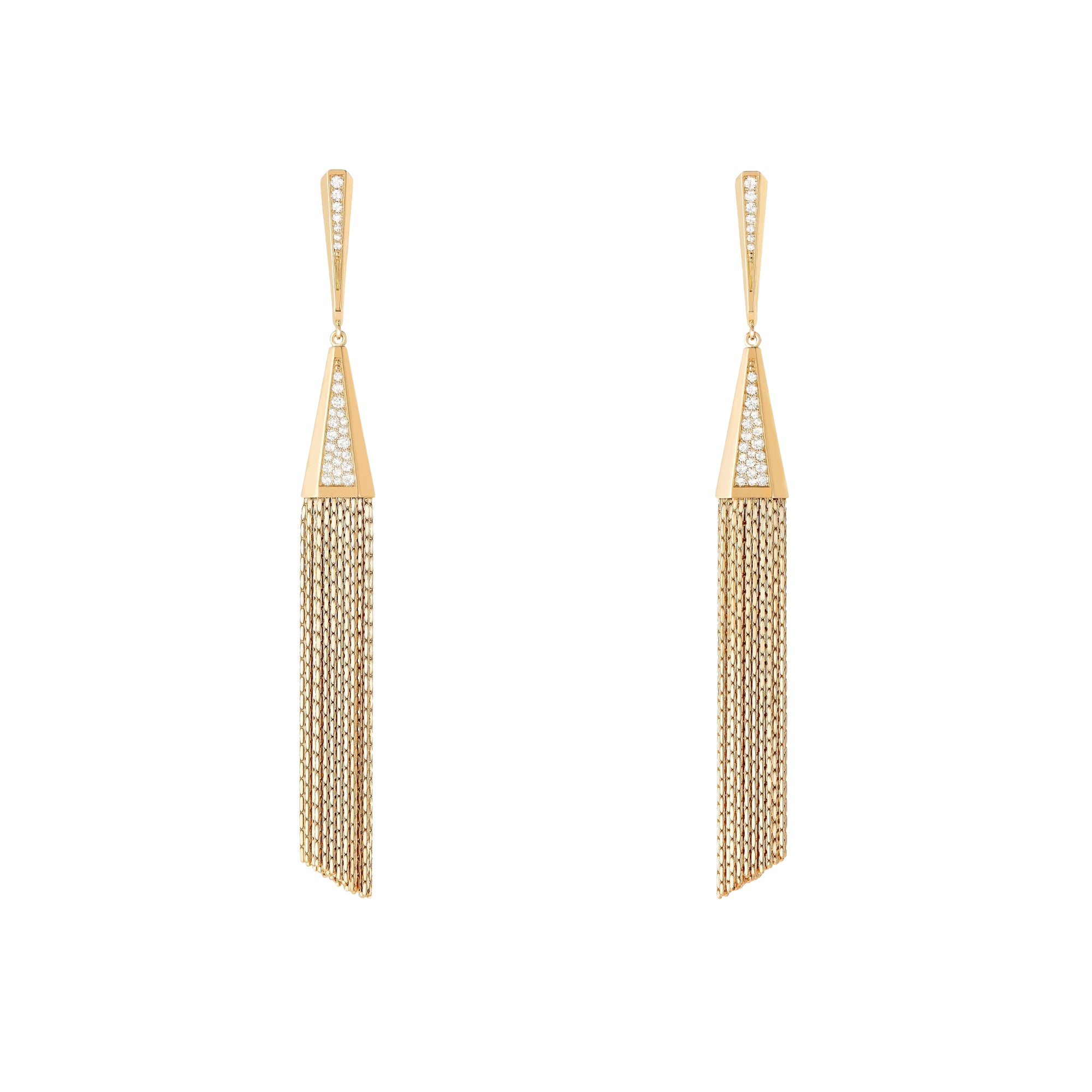 Delilah yellow gold & diamonds Pendant Earrings - Yellow