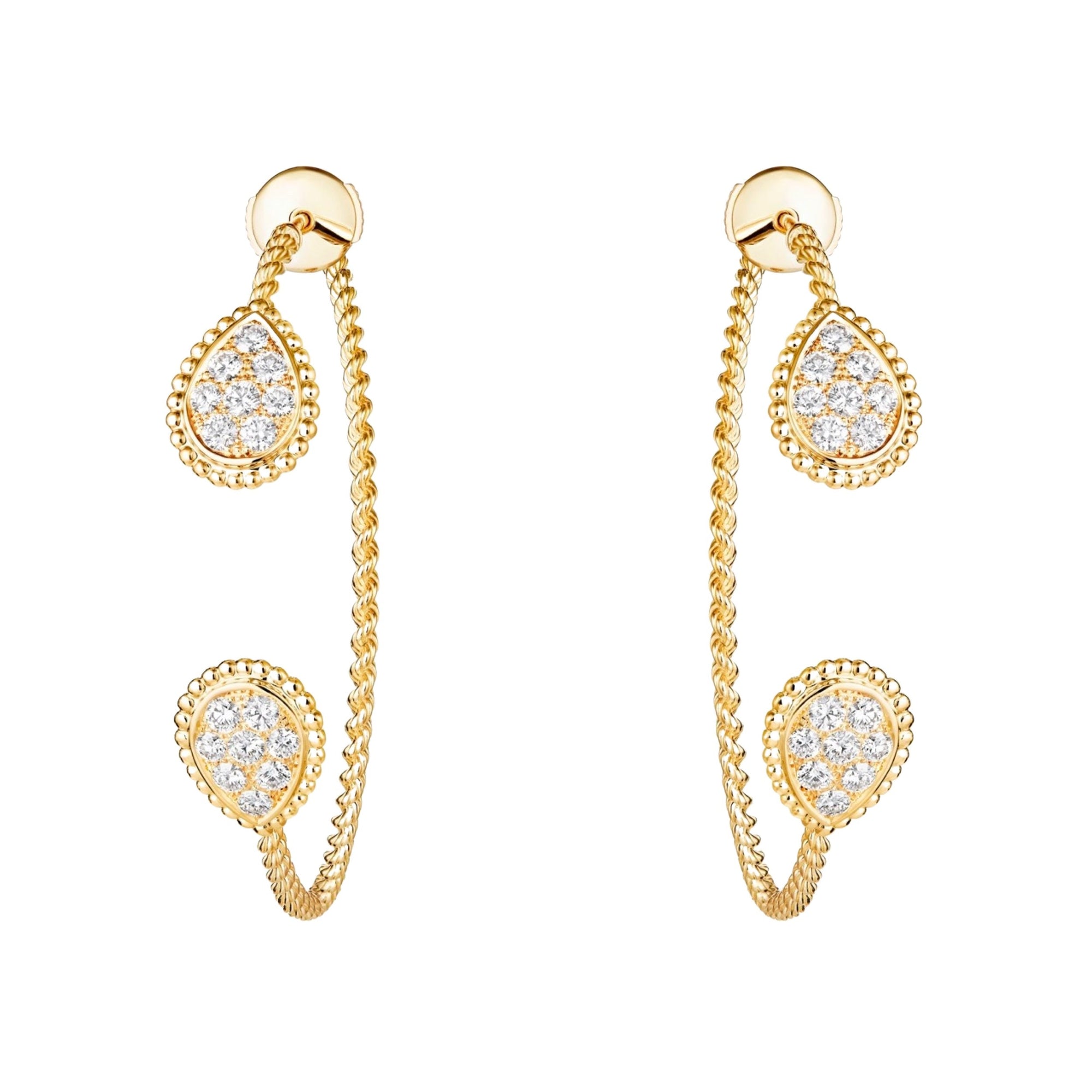 Serpent Boheme yellow gold & diamonds Hoop Earrings - Yellow
