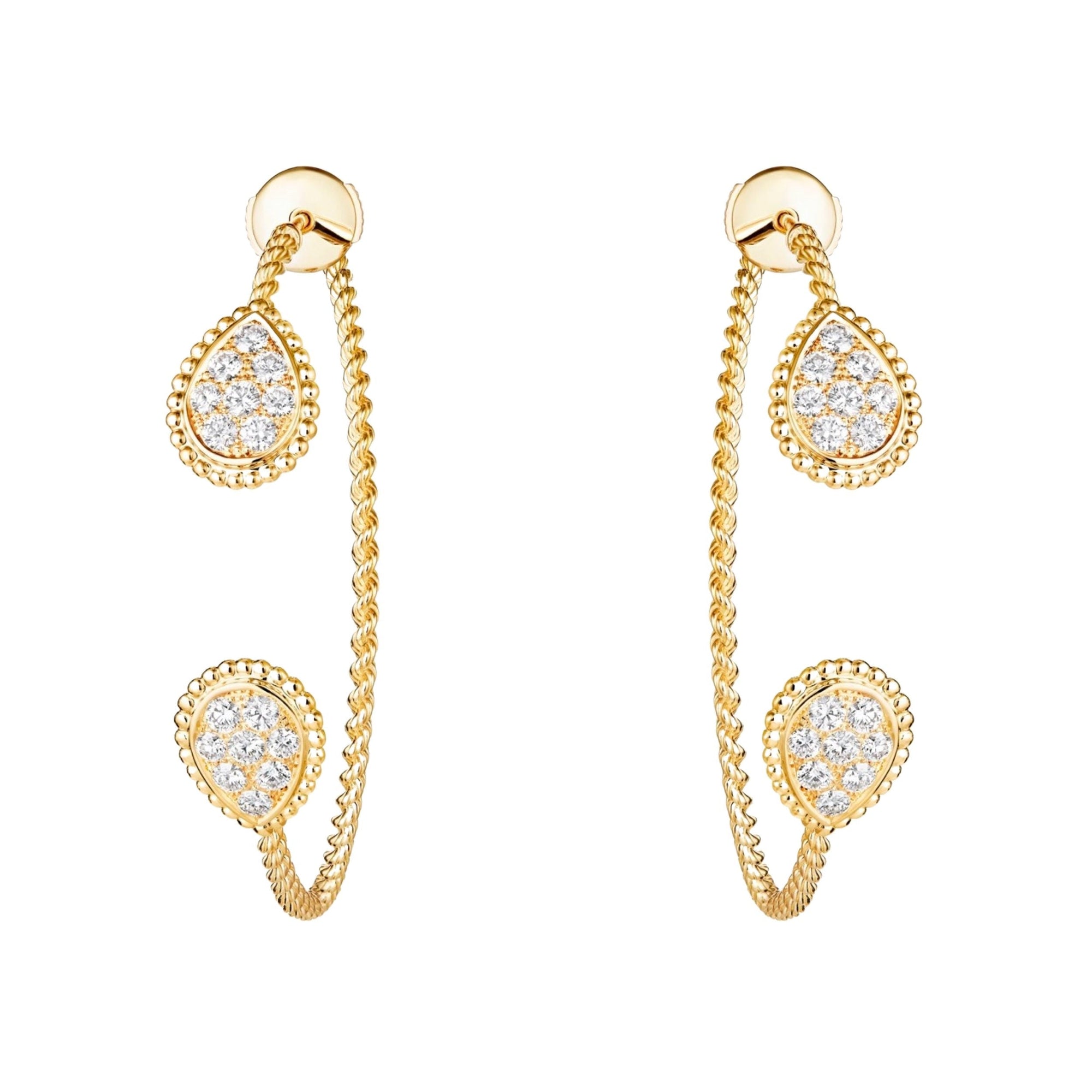 Serpent Bohème yellow gold & diamonds Hoop Earrings - Yellow