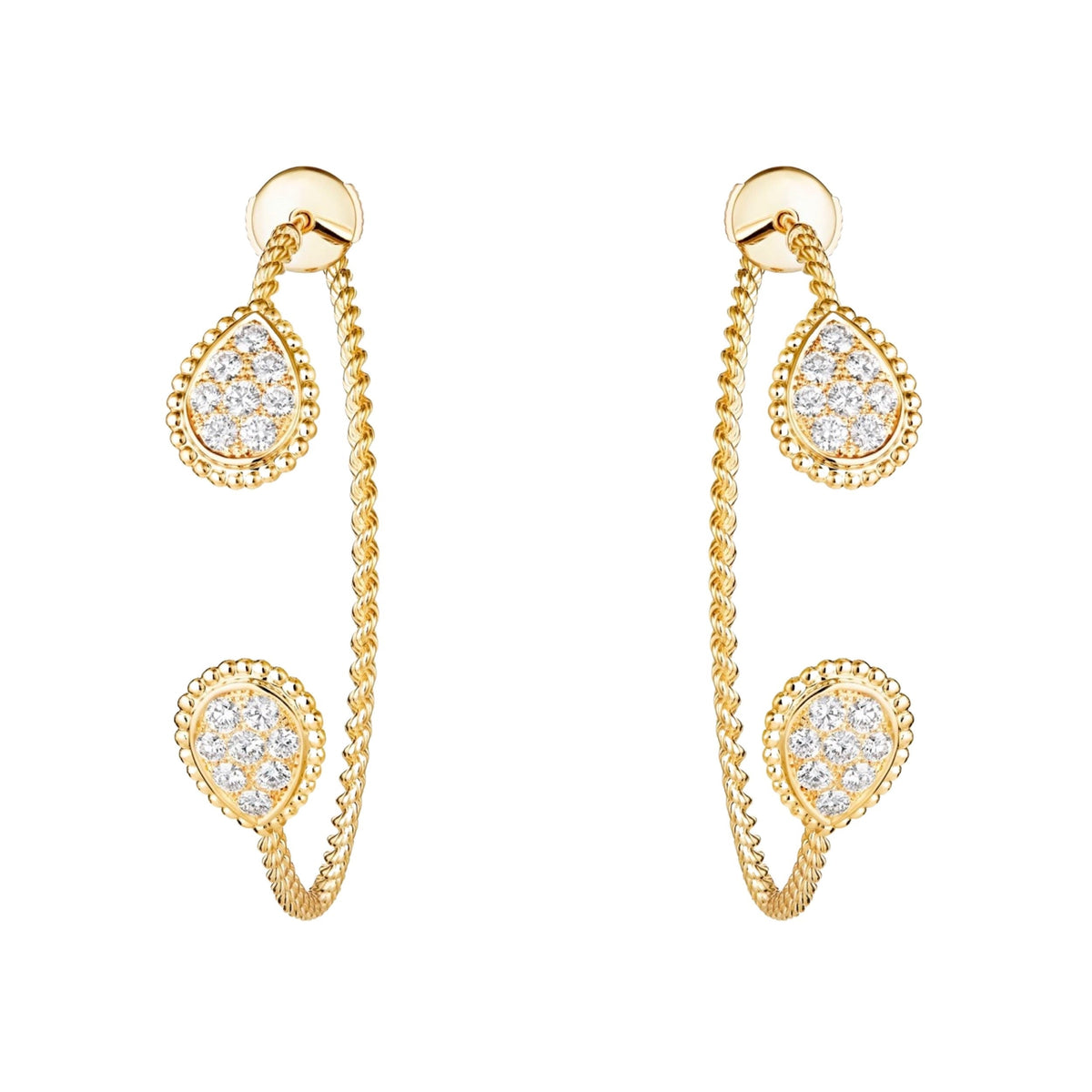 Serpent Bohème yellow gold & diamonds Hoop Earrings - Yellow
