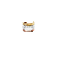 Quatre White Edition S 3 gold white hyceram & round diamonds Single Clip Earring - White & Yellow & Pink